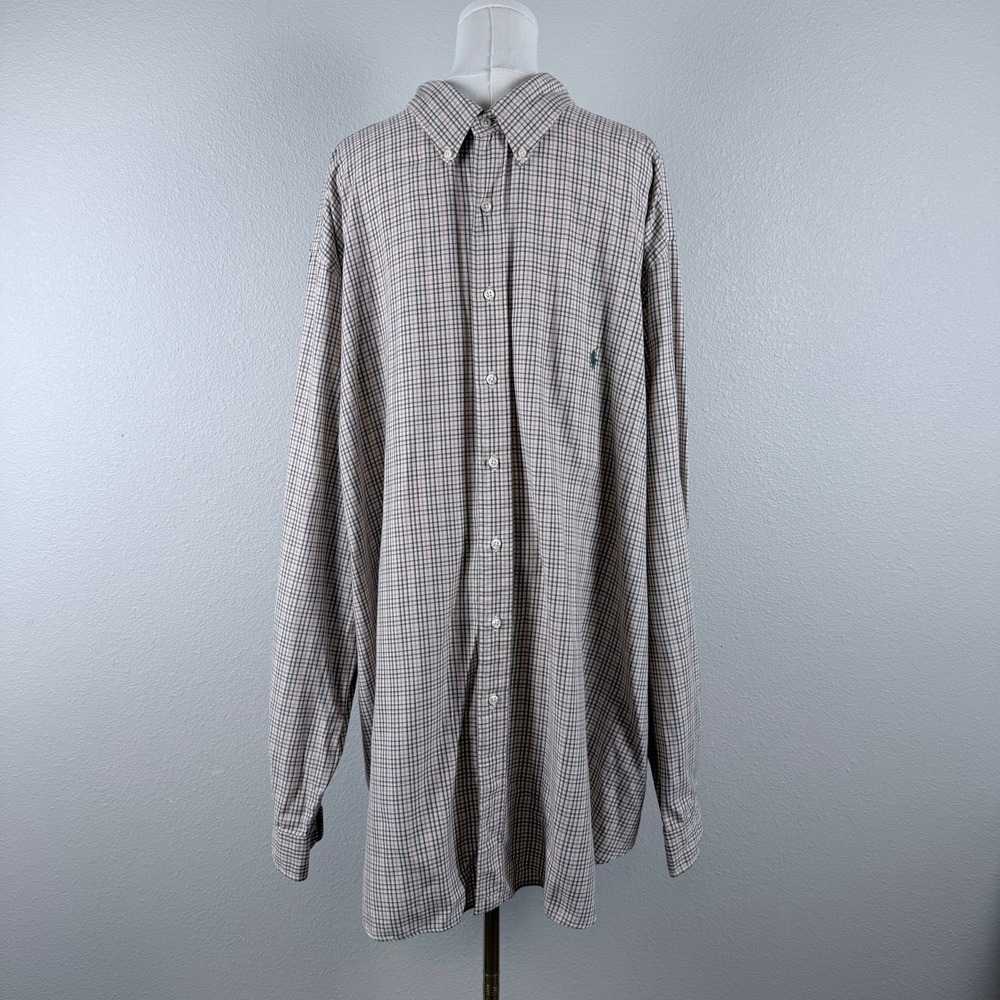 Ralph Lauren Classic Fit Plaid Shirt Mens 3XLT Tall Cotton Button Down Multi